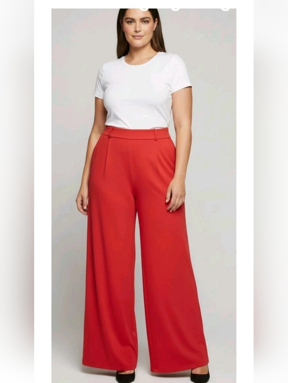 Harper by Block Plus Size 3X Red Wide Leg Pants High Elastic Waist Pull On